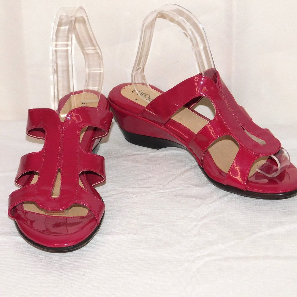 EuroSoft "Jackie" Red Slip On Sandals Size 7.5
